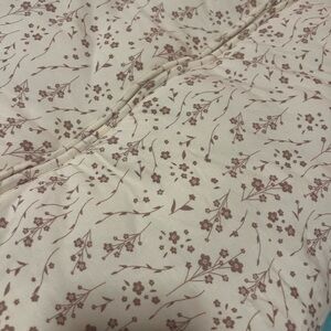 Floral Patterned Cream and Brown Fabric